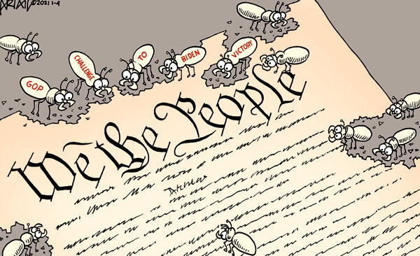 Editorial cartoon published Jan. 6, 2021